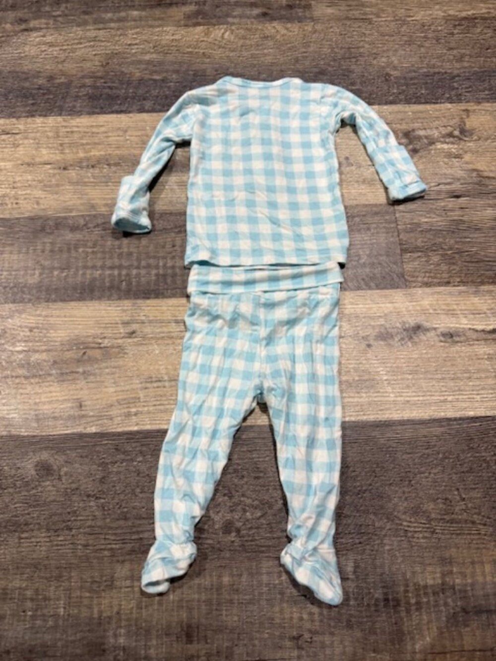 Lou Lou & Company Blue and White Gingham Kids Pajama Set - Picture 2 of 4